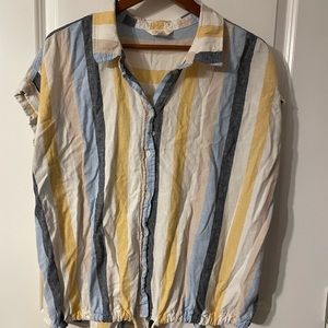 Button Down Striped Top